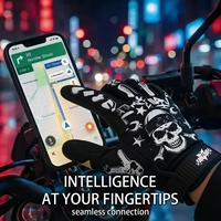 Gants à doigts entiers avec motif logo Wing FUNTIMES |   Style sombre + Montre explosive personnalisée + Accessoire de rue polyvalent et tendance.