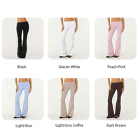 Pantalon de yoga taille basse pliable pour femme, extensible, respirant, coupe évasée, idéal pour le sport et les loisirs – Vente en gros personnalisée