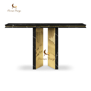 Customized Luxury <b>Console</b> <b>Table</b> Designer Solid Wood <b>Gold</b> Foil Hallway Wall Decor Entryway Custom Furniture - Product Image 4
