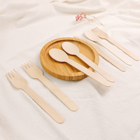 Ensemble de fourchettes en bois biodégradables extra résistantes pour steak, barbecue, plats grillés et à emporter