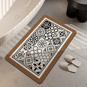 Alfombra de Baño de Tierra de Diatomeas, Rectangular, Antideslizante, de Secado Rápido, con Patrón Geométrico, para Uso Doméstico - Product Image 2