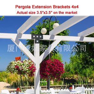 Support d'angle pour pergola, support en T 3 voies, kit de renforcement en acier noir pour support de poutre en bois de gazebo - Product Image 5