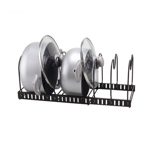 Organizador de ollas de cocina ajustable, estante de tapa de olla, soporte ajustable para sartén y tapa, 10 compartimentos - Product Image 1