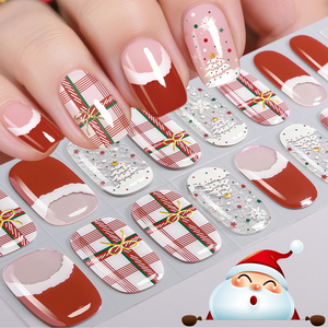 Nueva llegada Navidad Gel Nail Stickers Semicurado Diseño de dibujos animados UV Nail Wraps Suministro al por mayor Impermeable y de larga duración - Product Image 6