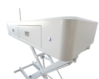 Table de toilettage professionnelle pour animaux de compagnie Shengbao FT-879 avec fer à LED électrique, design sécurisé et 4 tiroirs