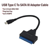 Cable Adaptador Convertidor USB 3.1 USB-C Tipo C a SATA III de 22 Pines de Primera Calidad para Disco Duro de 2.5 Pulgadas HDD y SSD para Portátiles