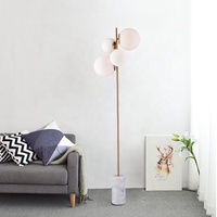 Lampe sur pied moderne en verre, avec base en marbre, globe Mid generation