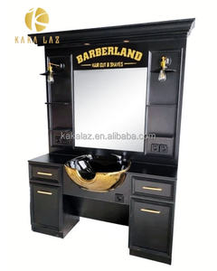 Miroir de <span class=keywords><strong>coiffure</strong></span> rétro en bois pour homme, support de miroir, station de miroir - Product Image 3