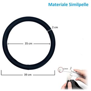 Funda para Volante de Cuero Sintético Universal de 37-39 cm, Negra, Antideslizante, para Uso Interior - Product Image 2