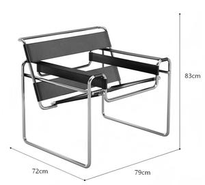 Poltrona <span class=keywords><strong>in</strong></span> Acciaio Inossidabile Lucidato, Design Moderno Mid-Century, Poltrona Premium <span class=keywords><strong>in</strong></span> <span class=keywords><strong>Pelle</strong></span> Pregiata - Product Image 4