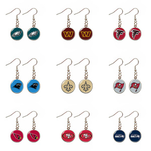 Pendientes Deportivos Colgantes para Mujer al por Mayor, con Logotipo de 32 Equipos de Fútbol Americano, Pendientes de Cristal de 16 mm, Regalo para Fanáticas - Product Image 6