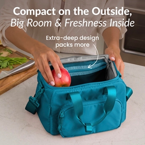 Pranzo isolato borsa <span class=keywords><strong>ExtraLarge</strong></span> capacità per adulti borsa da pranzo con tracolla vano esterno - Product Image 2