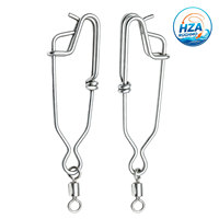 Mousqueton pivotant en acier inoxydable avec rotation fluide, finition polie, forte résistance à la traction, pour ligne de pêche en haute mer