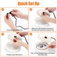 Piège à puces Chingyoo, lot de 2 pièges à puces collants avec 4 disques collants et 4 ampoules, forme de coquille, tueur de puces électrique, piège à punaises de lit