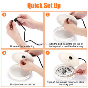 Trampa para Pulgas Chingyoo, Paquete de 2 Trampas Adhesivas para Pulgas con 4 Discos Adhesivos y 4 Bombillas, Trampa Eléctrica para Pulgas con Forma de <span class=keywords><strong>Concha</strong></span>, Mata Insectos - Product Image 5