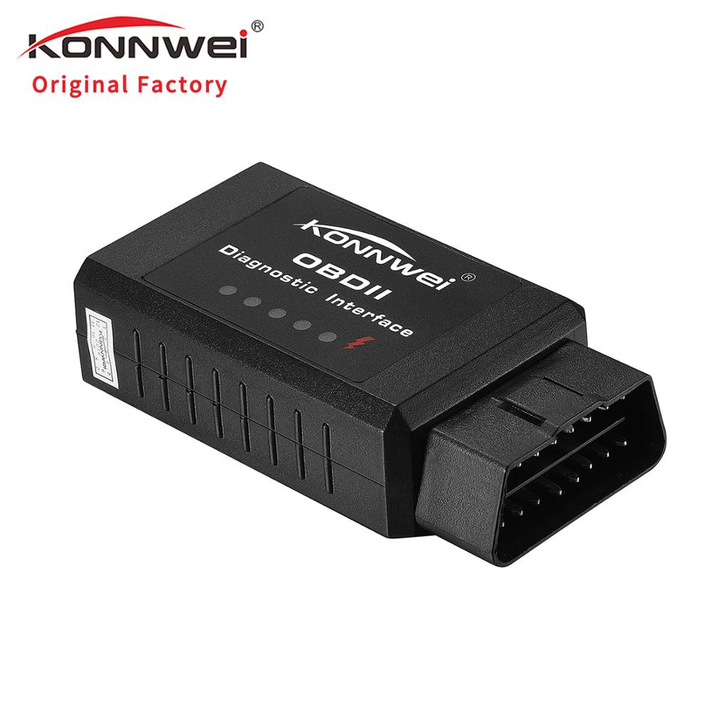 KONNWEI Сканер двигателя автомобиля Считыватель кодов неисправностей CAN OBD2 OBDII ELM327 Bluetooth Диагностический инструмент