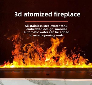 Cheminées électriques décoratives intelligentes 3D à <span class=keywords><strong>LED</strong></span>, flamme <span class=keywords><strong>LED</strong></span>, télécommande, application contrôlée, encastrables, en acier inoxydable, pour usage domestique et hôtelier - Product Image 6