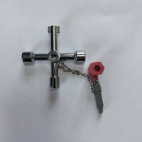 Clé à cliquet multifonctionnelle en alliage d'argent de qualité industrielle, anti-étincelles, 1/4 pouce, pour compteur d'eau, clé de valve, triangle interne