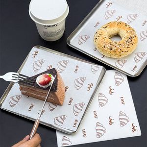 Custom Logo Biodegradable Baking PE Coated Wax Paper <b>Sheets</b> Greaseproof Recyclable for Food Grade Restaurants Sandwiches Cake - Product Image 3