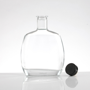 500ml 750ml Kristallklare Runde Leere Spirituosenflasche mit Individuellem Logo, Glatter Schulterpartie, für Whiskey, <span class=keywords><strong>Gin</strong></span>, Brandy, Spirituosen, Großhandel - Product Image 5