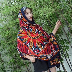 Summer Vacation National Wind Scarf New Desert Travel Sunscreen 2023 Summer Cotton Printed Viscose Scarves - Product Image 3