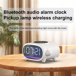 <strong>Best</strong> 15W Wireless Charging Digital <strong>Alarm</strong> <strong>Clock</strong> LED Light Smart USB Power Control <strong>Bluetooth</strong> Speaker for Bedroom Living Room Gift