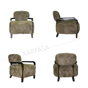<span class=keywords><strong>Poltrona</strong></span> Moderna in Stile Europeo/Americano con Struttura in Legno e Imbottitura in Schiuma, Comoda e Rilassante per Soggiorno/Camera da Letto/Angolo Lettura - Product Image 5