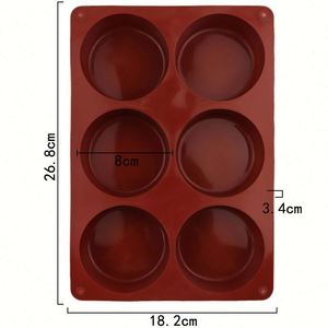 Molde para Pastel Ecológico de 6 Cavidades, Forma Cilíndrica Redonda, Tamaño Grande, Moldes para Jabón, Moldes de Silicona para Velas, OEM/ODM - Product Image 2
