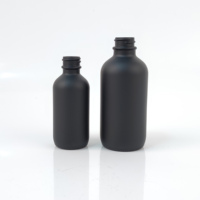 Flacons compte-gouttes à pipette ronde en verre pour huiles essentielles noires mates de 1oz 2 oz 4 oz avec compte-gouttes Flacon Boston de 60ml 120ml