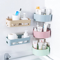 Étagère de rangement pour salle de bain sans perçage, support mural sans perforation, étagère simple en ABS sans coins pour salle de douche