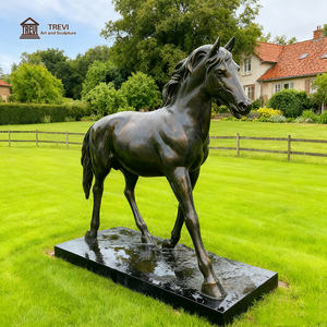 Patung Kuda Antik Perunggu Hitam Ukuran Asli Buatan Tangan TREVI untuk Dekorasi Luar Ruangan Peternakan/Kebun Binatang - Product Image 5