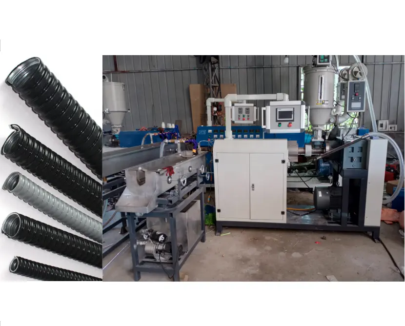 Mangueira de gás de metal flexível revestida de PVC que faz a máquina/máquina revestida de PVC de alta qualidade para mangueira de gás de aço inoxidável