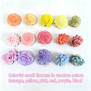 Fiori <span class=keywords><strong>di</strong></span> <span class=keywords><strong>Legno</strong></span> Sola Assortiti all'Ingrosso, 4cm, Pre-Colorati, Composizione Floreale Artigianale, Decorazione Casa, Direttamente dalla Fabbrica - Product Image 2