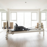 GELILAI Reformer de Pilates en aluminium noir durable pour usage commercial en studio de yoga et d'exercices corporels