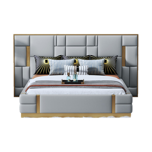Mobili di lusso <span class=keywords><strong>letto</strong></span> King Size per camera da <span class=keywords><strong>letto</strong></span> testiera in pelle stile francese <span class=keywords><strong>letto</strong></span> matrimoniale - Product Image 1