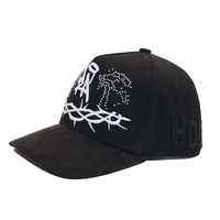 Gorra de béisbol con visera de gamuza, con pedrería y bordado 3D, gorra de sarga estilo punk urbano ajustable para hombre y mujer