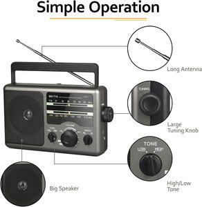MEDING Jimeng portatile USB Mini Radio FM 6W tasca Internet & Shortwave AM Home Radio con batteria ricaricabile vendita calda - Product Image 5