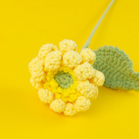 Bouquet de marguerites africaines 100% polyester, fleurs en tricot de laine, faites à la main, haute qualité, cadeau pour la fête des enseignants, mariage, crochet