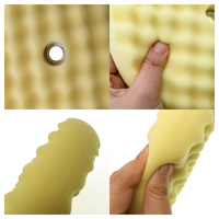 Tampons de polissage jaunes double face de 8 pouces, éponge de polissage ondulée de 5/8'' ou M14, tampon en mousse gaufrée pour le polissage et l'application de cire automobile