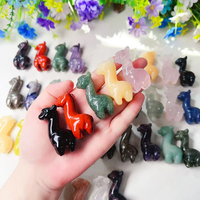 Prix de gros : Girafe sculptée en cristal de quartz améthyste naturel, pierre de guérison, pour cadeau