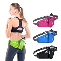 Sac banane avec porte-bouteille, ceinture de course réglable, réfléchissant, pour l'hydratation, la randonnée et la marche, sac de taille arrière