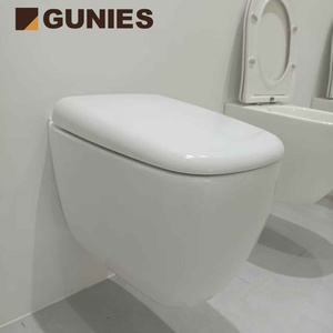 Inodoro de una Pieza de Estilo Europeo Personalizable Gunies, Montado en la Pared, Doble Descarga, Inteligente, de Porcelana Blanca, con Sifón en P, Garantía de 5+ Años, para Uso en Hoteles - Product Image 3