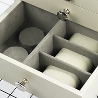 Boîte de rangement pour bijoux en bois MDF de luxe personnalisée en bambou, plateau en bois peint, écologique