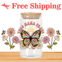 Envío Gratis: Pegatinas de Transferencia Reflectantes Impermeables con Diseño de Mariposa para Vasos de Metal y Vidrio - Inspiradas en Mamá