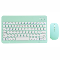 Set combo Keyboard dan Mouse 10 inci Retro, kunci bulat beberapa warna untuk windows IOS Android OS