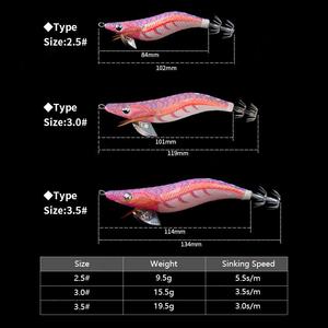 2.5 # -3.5 #   Señuelos <span class=keywords><strong>de</strong></span> pesca <span class=keywords><strong>de</strong></span> madera luminosos <span class=keywords><strong>de</strong></span> hundimiento lento, tipo Squid Jig, 9.5g-19.5g, para pesca <span class=keywords><strong>de</strong></span> <span class=keywords><strong>pulpo</strong></span> y calamar en agua salada, aparejos <span class=keywords><strong>de</strong></span> pesca OEM - Product Image 2