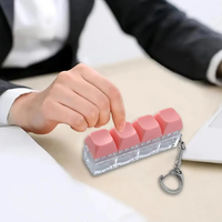 Porte-clés anti-stress RJ 4 touches, jouet de réduction du stress pour les doigts, bouton de soulagement de la pression, pendentif apaisant pour adultes, cadeau pour le bureau