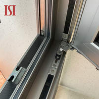 Diseño moderno de marca superior Nivel 8 Rendimiento de hermeticidad Ventanas abatibles de vidrio templado Diseño oscilante Villas exteriores de aluminio