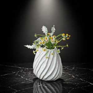 <span class=keywords><strong>Vasi</strong></span> Moderni in Ceramica Bianca con Decorazioni Floreali per Interni di JiMu - Product Image 6