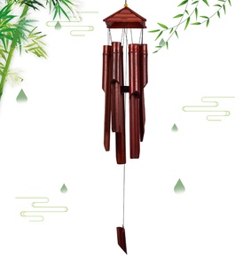 Carillons à <span class=keywords><strong>vent</strong></span> créatifs faits à la main en <span class=keywords><strong>bambou</strong></span> de 41 pouces, finition naturelle, forme irrégulière, décoration de jardin, de maison et d'extérieur - Product Image 1